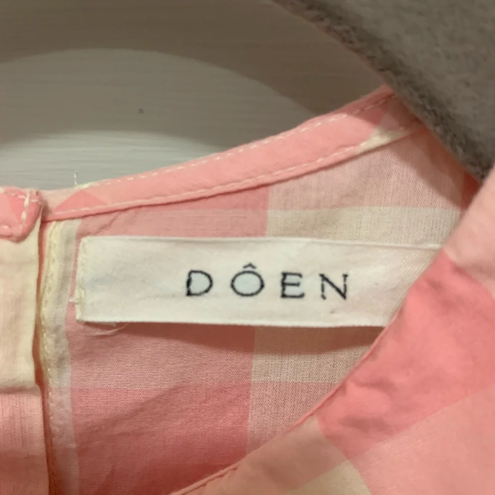 DOEN Pink Checkered Dress with Peter Pan Collar